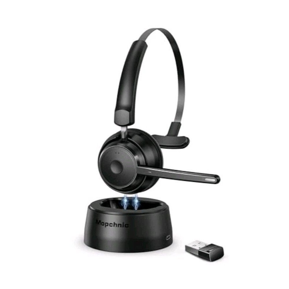 Mopchnic KH113M Wireless Bluetooth Mono Headset w/ Boom Mic Headband Black